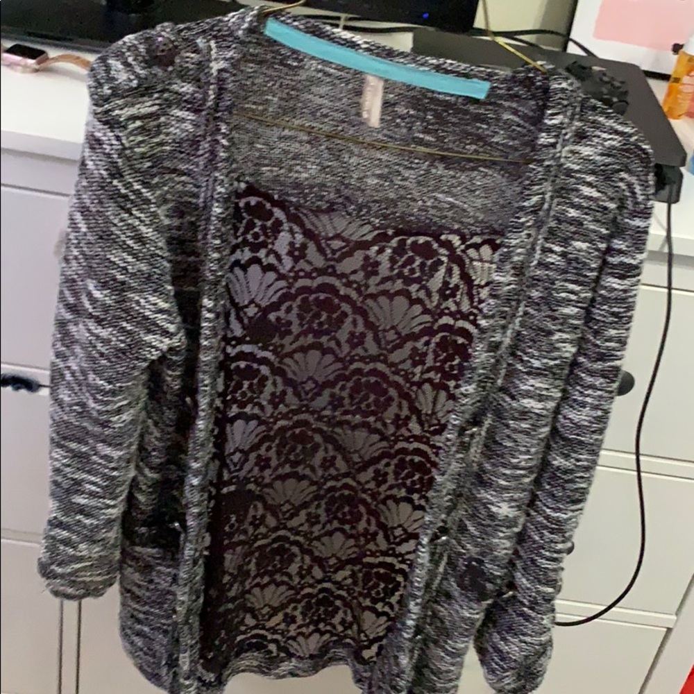 Lace Black and white cardigan